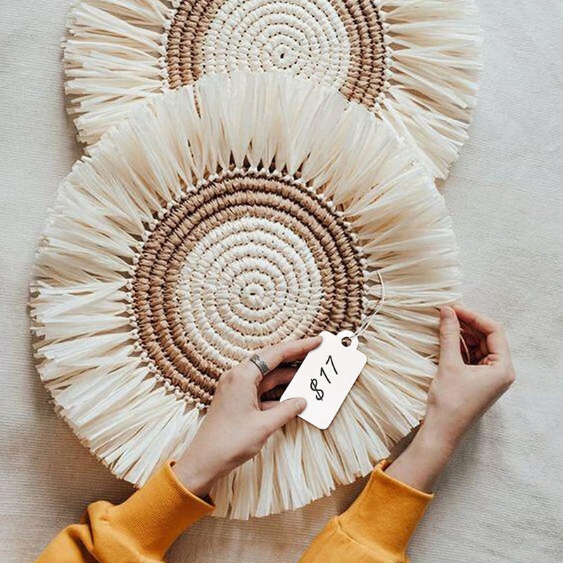 G2PLUS 500PCS Small Price Tags with String Attached, 1.8 X 1 in Clothing Size Label Coupon Tag, White Blank Marking Merchandise Tags for Product Jewelry Clothing Tag, Store Sale Supplies - Image 3